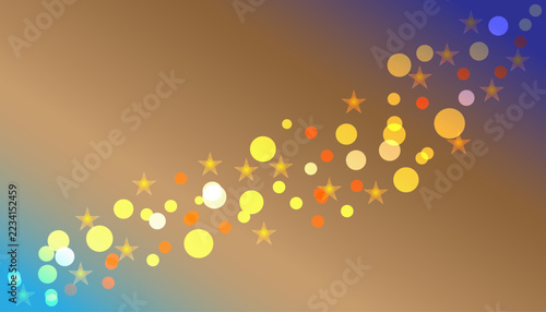 Abstract glowing bokeh light and star wave background with magical particle effect vector illustration