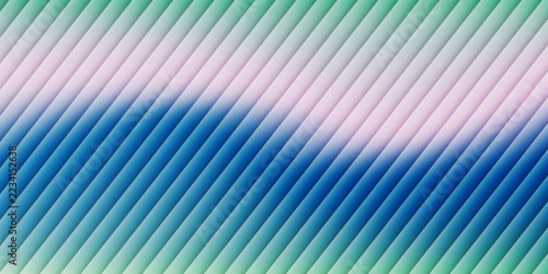Iridescent gradient ribbed glass background, diagonal abstract texture