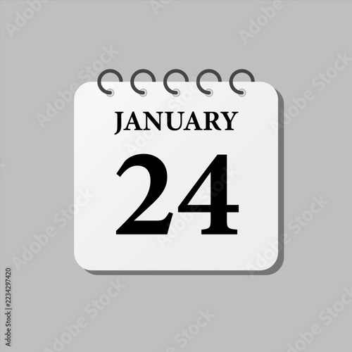Icon page calendar day - 24 January
