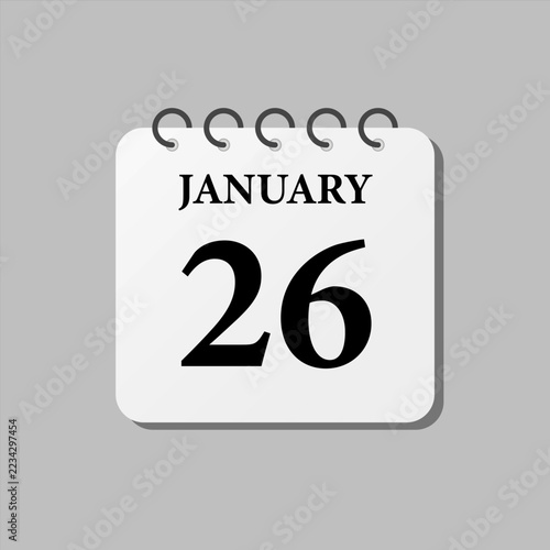Icon page calendar day - 26 January