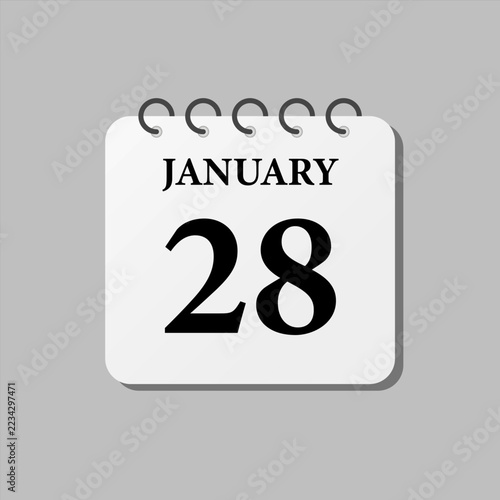Icon page calendar day - 28 January