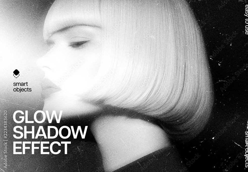 Shadow Glow Photo Effect For Poster And Social Media Design Stock ...