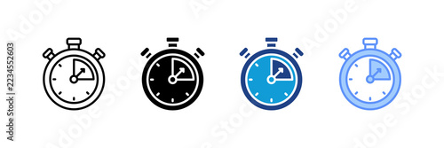 Stopwatch icon set multiple style collection