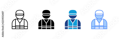Worker icon set multiple style collection