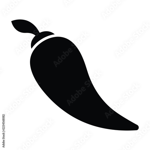 Black silhouette chili pepper icon graphic symbol