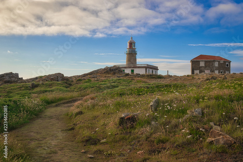 The Cabo Corrubedo lighthouse is a lighthouse located on the Cabo Corrubedo peninsula, Galicia,Spain