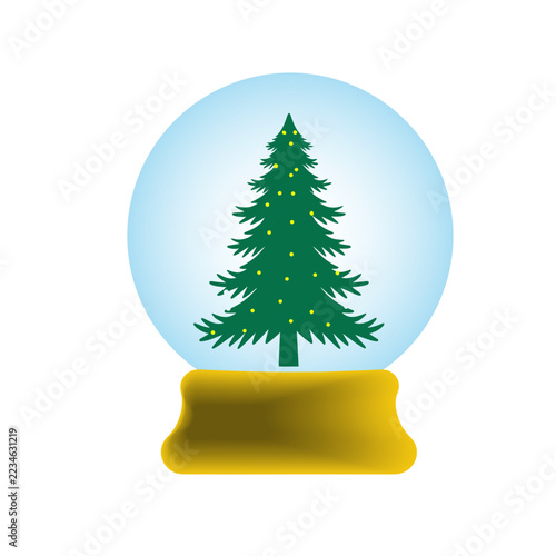 Traditional Christmas Snow Globe Design Vector