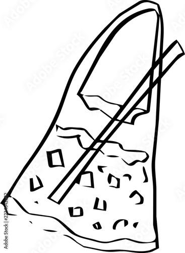 Sweet Drink Bag with Ice and Straw Doodle Icon