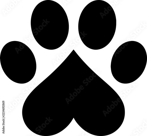 Dog Or Cat Paw Scalable SVG Vector Graphic with Editable Paths and Layers for Web, UI Design, Digital 

Art, and Print Applicati