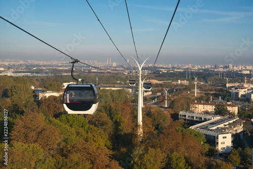 Paris, France - October 5, 2026: ropeway, Câble C1 in Paris in the morning