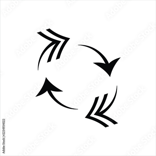Circular Arrows Icon Showing a Continuous Rotation Cycle for Refresh Reload Repeat Actions Process Flow Digital Interface Design Software Updates Web Navigation and Modern Vector Graphics