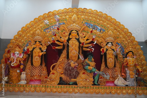 Obraz na plátně godess durga idol during puja carnival in india