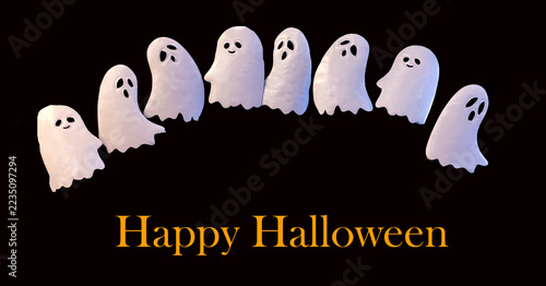 Halloween background with ghosts