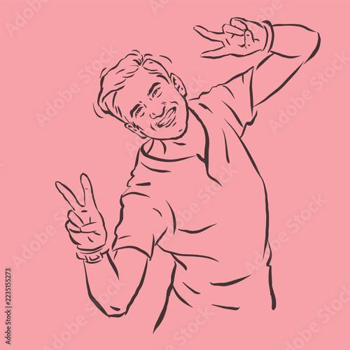 a man striking and encouraging pose vector for illustration card decoration
