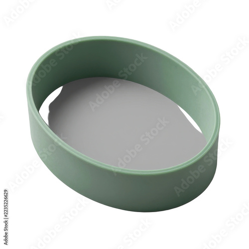 Green silicone band protector for insulated water bottle tumbler