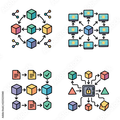 Distributed Network Architecture with Data Flow and Security.