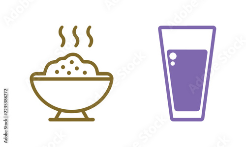 Icon showing a hot meal and beverage symbolizing the iftar break during Ramadan