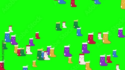 Festive Christmas Stockings Pattern Animation 4K Background