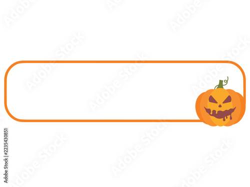 Halloween Frame with Pumpkin Illustration