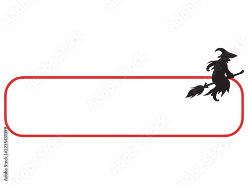 Halloween Frame with Witch Illustration