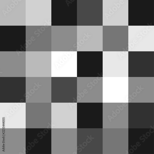 Abstract Grayscale Pixel Grid Geometric Pattern Vector Background Design