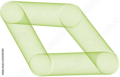Light olive green geometric shape with a textured sketch pattern on a white background geometry abstract creative backdrop composition ornamentation