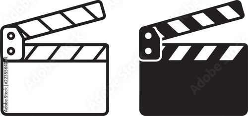 Minimalist film clapperboard icons