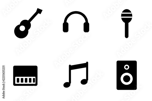 Music Icon Set Vector Illustration