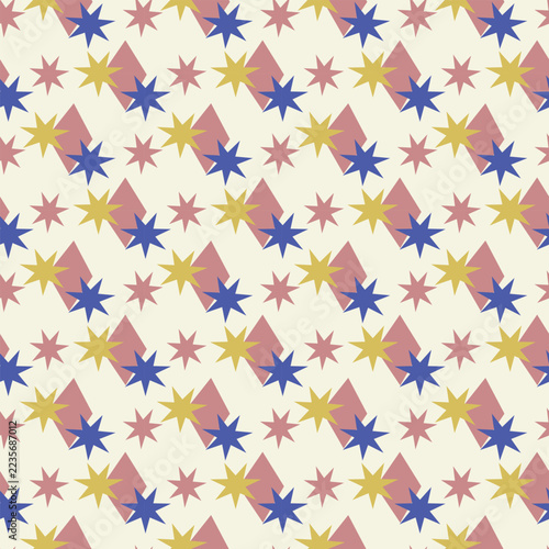 Scandinavian seamless pattern vector background with folk floral botanical ornaments and decorative repeat tile.