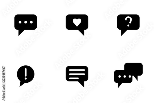 Chat Bubbles Icon Set Vector Illustration