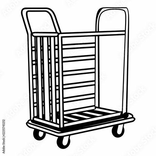 Wire shelving cart for transporting items in a warehouse  