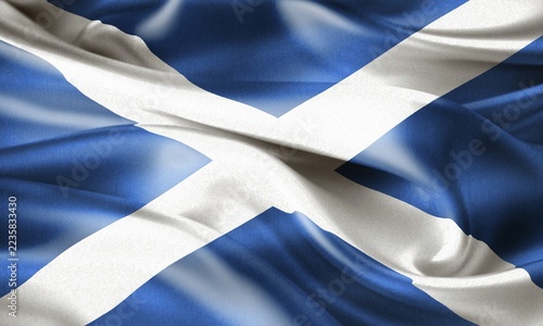 Obraz na plátně Scotland flag - realistic waving fabric flag
