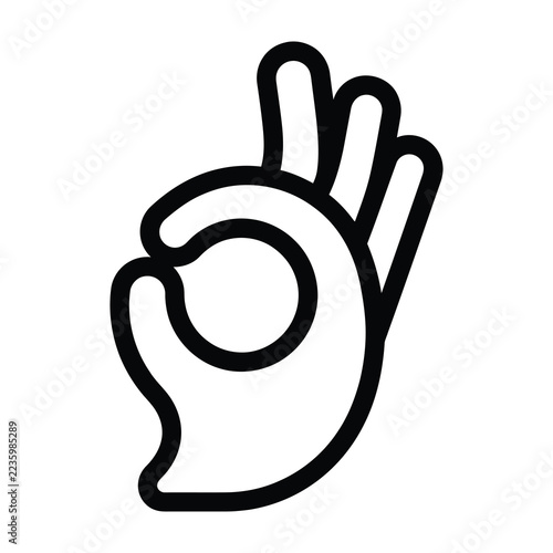 Hand gesture with three fingers raised up in peace sign