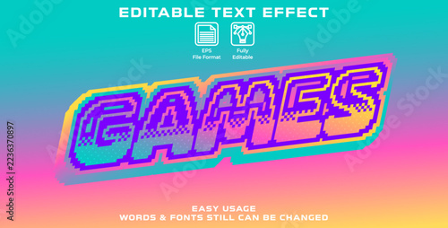 Editable graphic text effect games