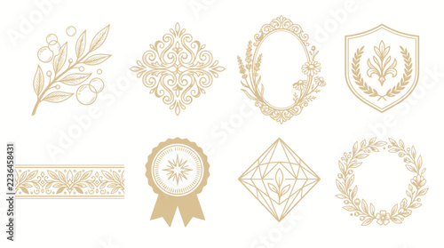Ornate Embellishments Collection: Laurels, Oval Frame, Crest, Olive Branch