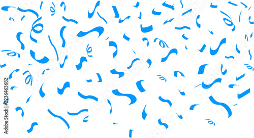 blue confetti rain isolated on transparent background, celebration and black friday big sale shopping social media design elements