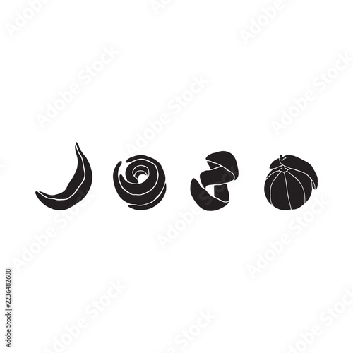 Collection of floral silhouettes against a white background