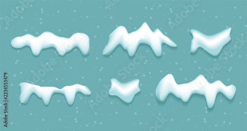 Winter Snow Caps Vector Set