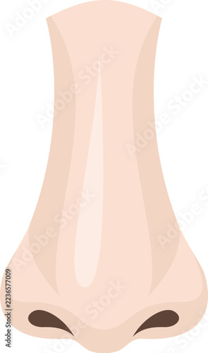 Human nose illustration for medical, beauty, or cosmetic concepts with clear space for text and branding