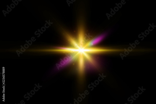 Rainbow Lens Flare with Colorful Optical Light Reflections
