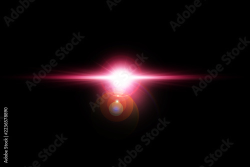 Realistic Camera Lens Flare with Bright Sunlight Reflection