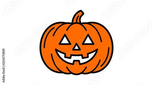 Halloween pumpkin carved jack o lantern spooky face and autumn