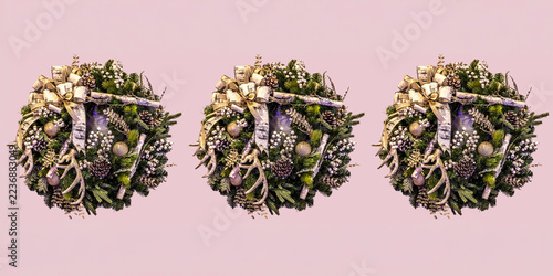 Christmas wreath banner 