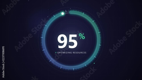 Motion Graphic Circular Percentage Loader Animation with Color Gradient