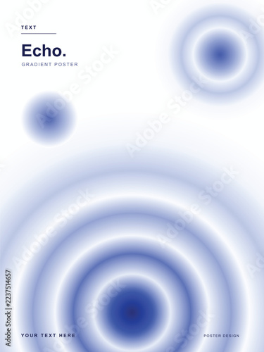 Minimal Blue Gradient Poster with Concentric Rings and Soft Abstract Glow Effects