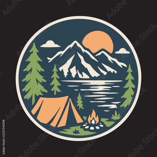 Enjoy the nature at night graphic illustration vector art t-shirt design