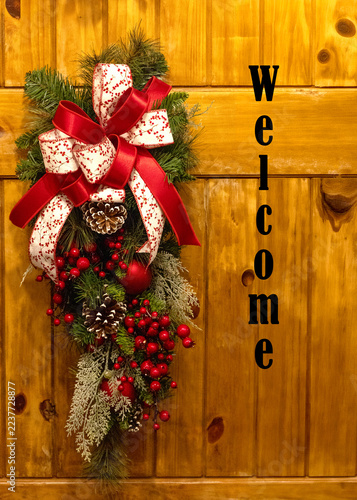 christmas decoration on wooden background