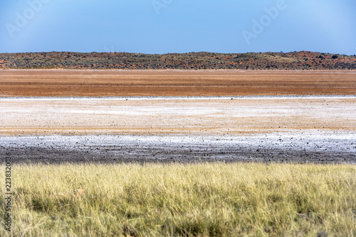 Scenic view of the salt pans in Namibia