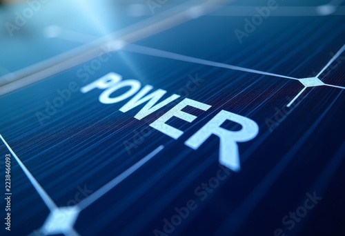 Sleek modern sustainable energy display canvas with sharp power font